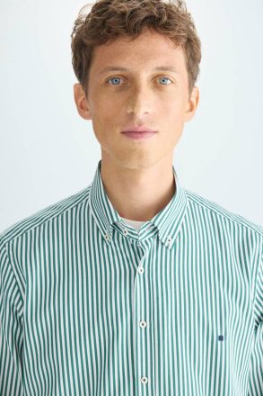 Green/White Purificacion Garci Shirts Candy Stripe Poplin Shirt Men - Image 2