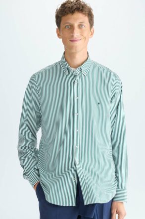 Green/White Purificacion Garci Shirts Candy Stripe Poplin Shirt Men