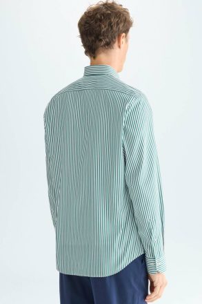 Green/White Purificacion Garci Shirts Candy Stripe Poplin Shirt Men - Image 3