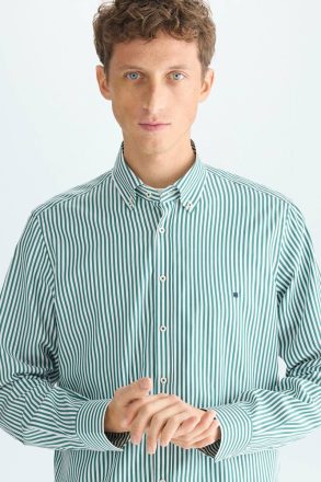 Green/White Purificacion Garci Shirts Candy Stripe Poplin Shirt Men - Image 5