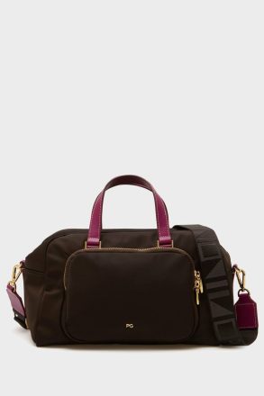 Handbags Purificacion Garci Nylon Crossbody Bag Dark Brown Women