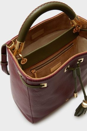 Handbags Purificacion Garci Women Burgundy Samburu Bucket Bag - Image 3
