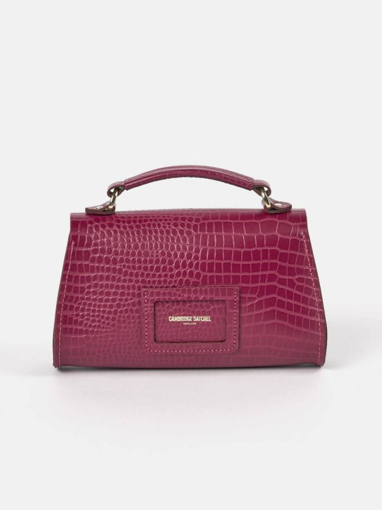 Handbags The Mini Poppy - Magenta Croc Women Cambridge Satchel - Image 2