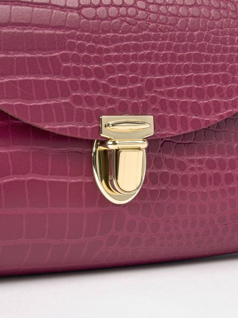 Handbags The Mini Poppy - Magenta Croc Women Cambridge Satchel - Image 5