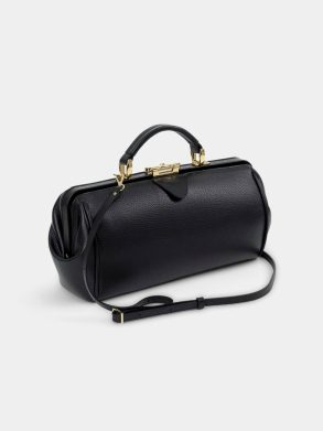 Handbags Women The Doctor's Bag -Midnight Black Calf Grain Cambridge Satchel - Image 2