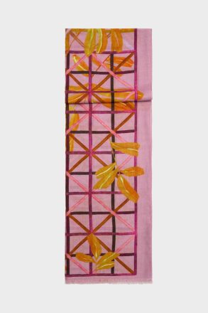 Hojigami Wool Scarf Women Pink/Ochre Scarves Purificacion Garci