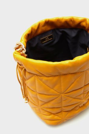 Homenaje Acolchado Bucket Bag Shoulder Bags Purificacion Garci Women Yellow - Image 3