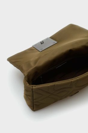 Homenaje Acolchado Crossbody Bag Purificacion Garci Khaki Women Shoulder Bags - Image 3