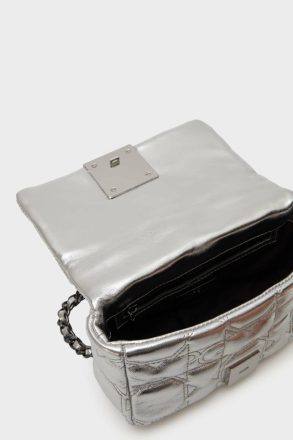 Homenaje Acolchado Crossbody Bag Women Shoulder Bags Purificacion Garci Silver - Image 3