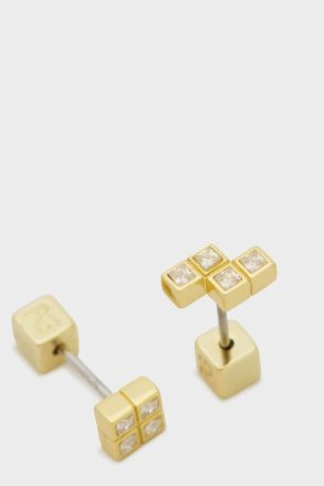 Icons Women Tetrominó Earrings Gold/Crystal Purificacion Garci - Image 2