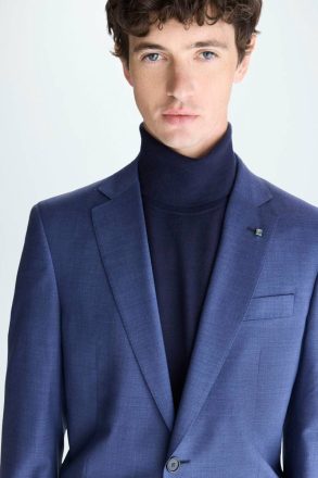 Ink Blue Suits And Blazers Tropical Wool Classic Fit Suit Jacket Purificacion Garci Men - Image 2