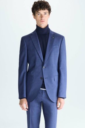 Ink Blue Suits And Blazers Tropical Wool Classic Fit Suit Jacket Purificacion Garci Men
