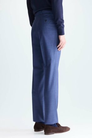 Ink Blue Trousers Tropical Wool Classic Fit Suit Trousers Men Purificacion Garci - Image 3