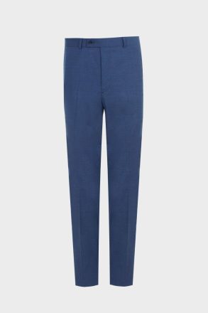 Ink Blue Trousers Tropical Wool Classic Fit Suit Trousers Men Purificacion Garci - Image 5