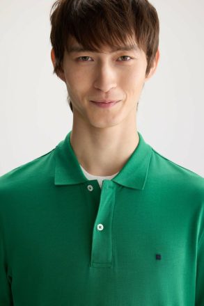Jersey Double Polo Shirt Purificacion Garci Green Men Polo Shirts - Image 2