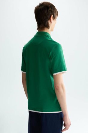 Jersey Double Polo Shirt Purificacion Garci Green Men Polo Shirts - Image 3