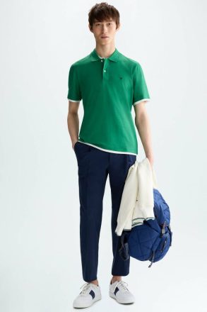 Jersey Double Polo Shirt Purificacion Garci Green Men Polo Shirts - Image 4