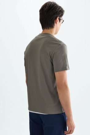 Khaki Cotton T-Shirt Purificacion Garci Men T-Shirts - Image 3
