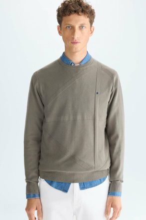 Khaki Origami Pima Cotton Sweater Men Purificacion Garci Sweatshirts