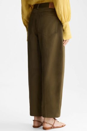 Khaki Trousers Cotton Twill Barrel Trousers Purificacion Garci Women - Image 4