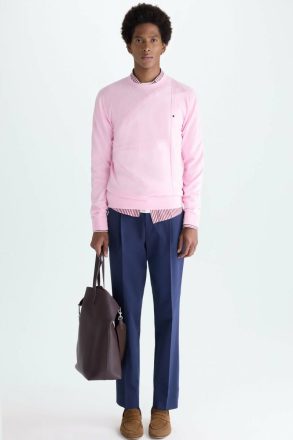 Knitwear Light Pink Men Origami Pima Cotton Sweater Purificacion Garci - Image 4