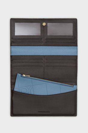 Large Wallets Purificacion Garci Combinación Única American Wallet With Detachable Coin Purse Women Sky Blue - Image 2