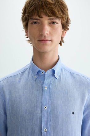 Linen Shirt Sky Blue Men Shirts Purificacion Garci - Image 2