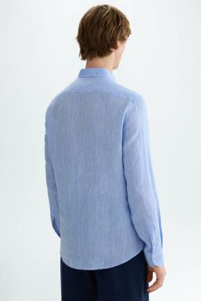 Linen Shirt Sky Blue Men Shirts Purificacion Garci - Image 3