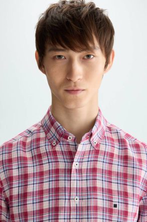Madras Check Linen Shirt Red/Multicolour Men Shirts Purificacion Garci - Image 2
