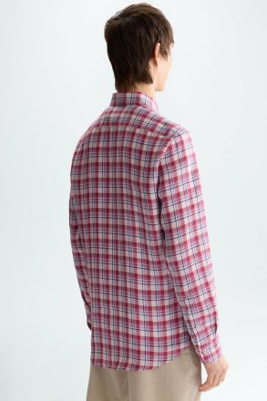 Madras Check Linen Shirt Red/Multicolour Men Shirts Purificacion Garci - Image 3