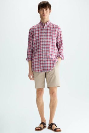 Madras Check Linen Shirt Red/Multicolour Men Shirts Purificacion Garci - Image 5