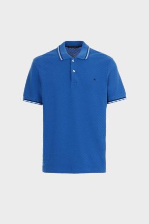 Men Cobalt Cube-Shaped Textured Polo Shirt Purificacion Garci Polo Shirts - Image 5