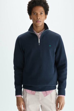 Men Navy Interlock Sweatshirt Purificacion Garci Swimwear