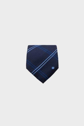 Men Navy/Sky Blue Windowpane Chequered Silk Tie Ties Purificacion Garci