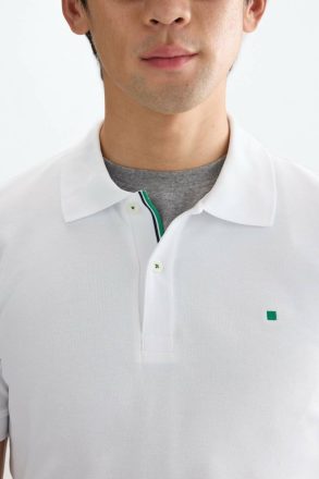 Men Polo Shirts Piqué Slim Fit Polo Shirt Purificacion Garci White - Image 2