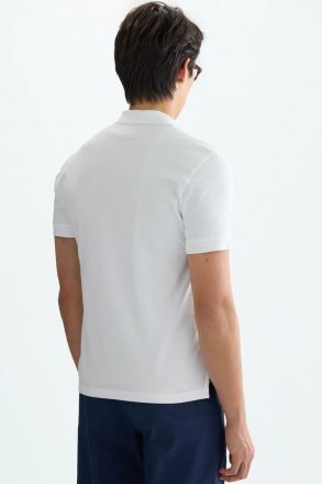 Men Polo Shirts Piqué Slim Fit Polo Shirt Purificacion Garci White - Image 3
