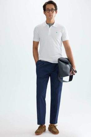 Men Polo Shirts Piqué Slim Fit Polo Shirt Purificacion Garci White - Image 4