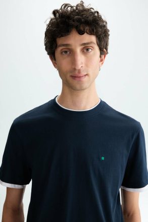 Men Purificacion Garci Cotton Double T-Shirt Navy T-Shirts - Image 2