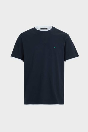 Men Purificacion Garci Cotton Double T-Shirt Navy T-Shirts - Image 5