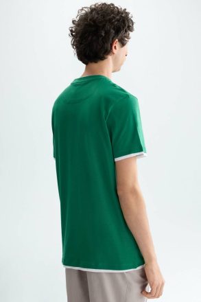 Men Purificacion Garci Green Cotton Double T-Shirt T-Shirts - Image 3