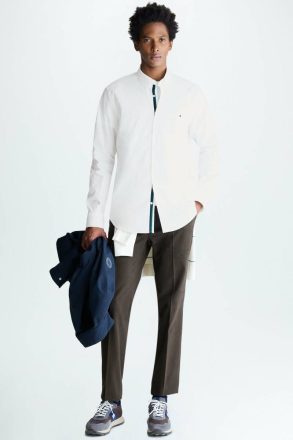 Men Purificacion Garci Shirts White Grosgrain-Trimmed Poplin Shirt - Image 4