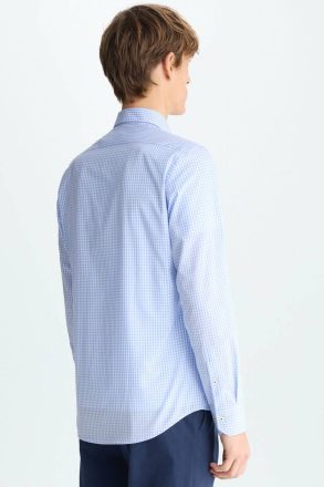 Men Shirts Sky Blue/White Gingham Check Poplin Shirt Purificacion Garci - Image 3