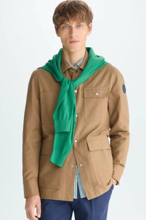 Men Technical Safari Jacket Purificacion Garci Camel Outerwear
