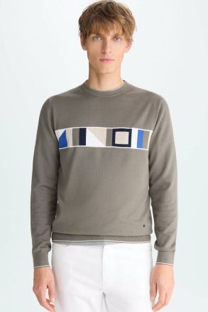 Men Verde Caqui/Multicolor Pg Tape Pima Cotton Sweater Knitwear Purificacion Garci