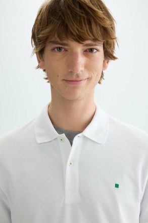 Men White Purificacion Garci Piqué Polo Shirt Polo Shirts - Image 2