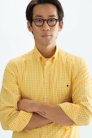 Men Yellow/White Purificacion Garci Gingham Check Poplin Shirt Shirts - Image 4