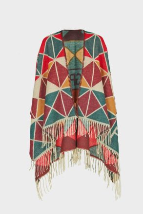 Multicolor Scarves Women Purificacion Garci Origami Wool Poncho
