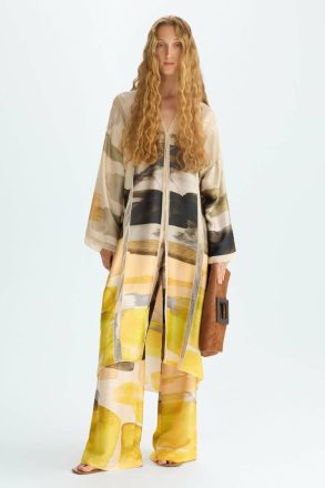 Multicolor Women Print Twill Oversize Coat Knitwear Purificacion Garci - Image 4