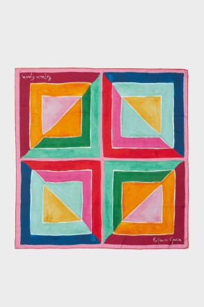 Multicolor Women Scarves Purificacion Garci Mosaicubo 90 Silk Scarf