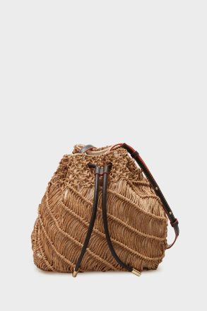 Natural Shoulder Bags Women Cartagena Crossbody Bucket Bag Purificacion Garci